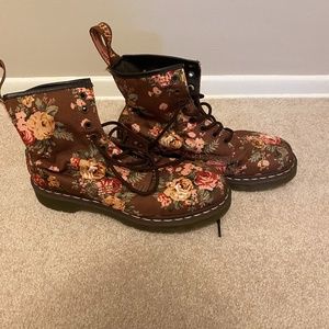 Brown Floral Dr. Martens - Size 9